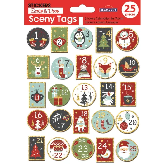 PEGATINAS SCENY TAG NAVIDAD NUMEROS