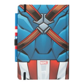 CUADERNO PREMIUM A5 CON BOLIGRAFO MARVEL CAPITAN AMERICA - UNIFORME 2