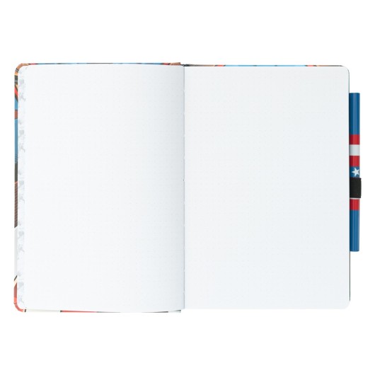 CUADERNO PREMIUM A5 CON BOLIGRAFO MARVEL CAPITAN AMERICA - UNIFORME
