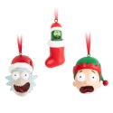 SET DE 3 ADORNOS DE NAVIDAD RICK & MORTY-RICK, MORTY Y RICK PEPINILLO