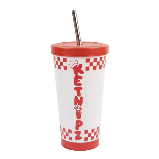 VASO DE ACERO CON PAJITA KETNIPZ
