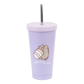 VASO DE ACERO CON PAJITA PUSHEEN MOMENTS
