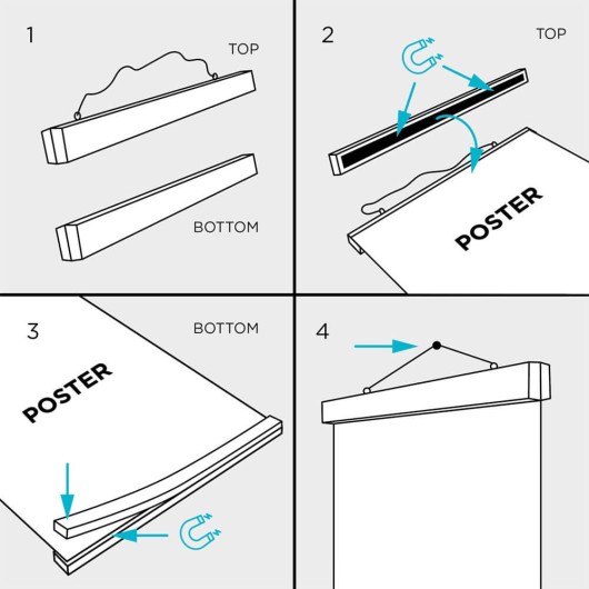 COLGADOR DE POSTERS MAGNETICO VERTICAL NEGRO