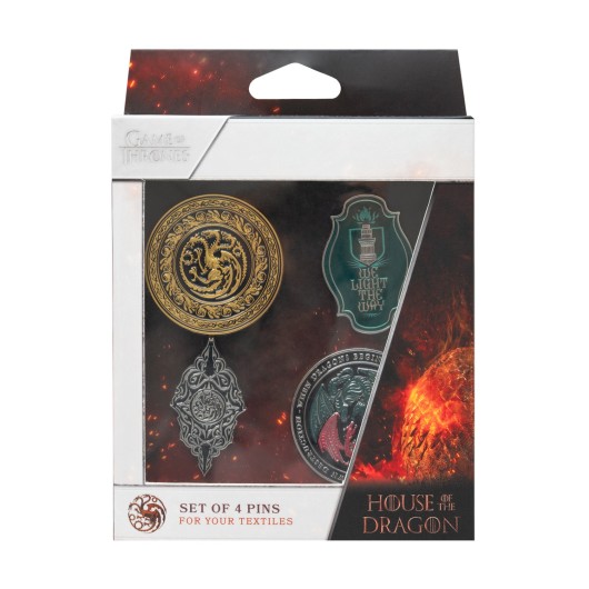 SET DE 4 PINS JUEGO DE TRONOS LA CASA DEL DRAGON