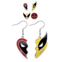 SET DE 3 PENDIENTES MARVEL DEADPOOL Y LOBEZNO