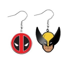 SET DE 2 PENDIENTES MARVEL DEADPOOL Y LOBEZNO