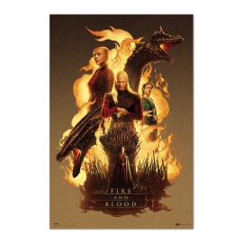 POSTER JUEGO DE TRONOS LA CASA DEL DRAGON FIRE AND BLOOD
