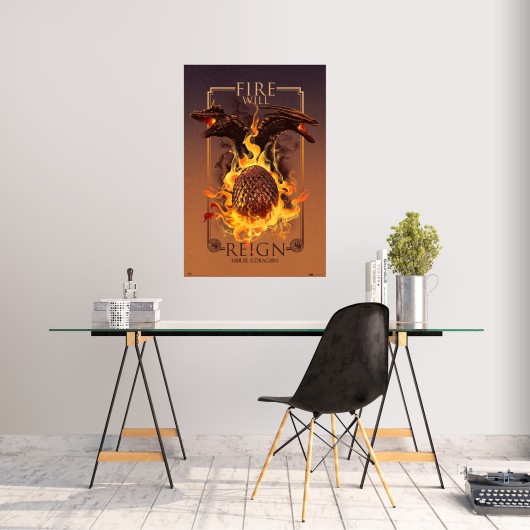 POSTER JUEGO DE TRONOS LA CASA DEL DRAGON FIRE WILL REIGN