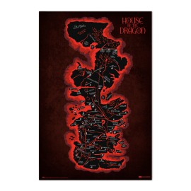POSTER JUEGO DE TRONOS LA CASA DEL DRAGON MAPA DE PONIENTE