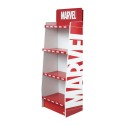 EXPOSITOR 1/4 PALET CARTON 4 BALDAS MARVEL LOGO SIN MERCANCIA