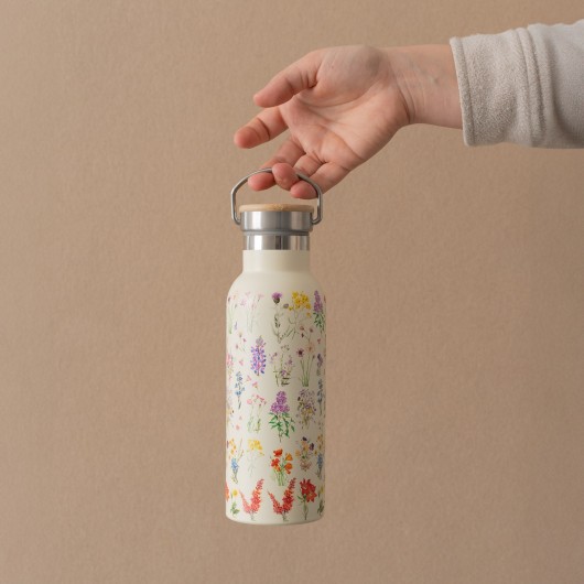 BOTELLA METALICA CON ASA WILD FLOWERS