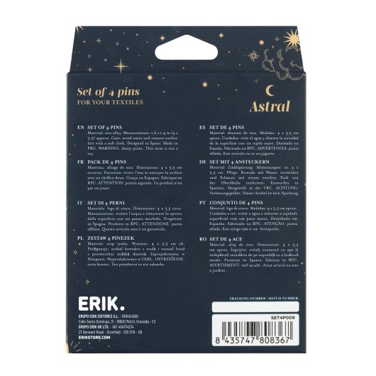 SET DE 4 PINS ASTRAL