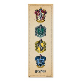 POSTER PUERTA HARRY POTTER ESCUDOS