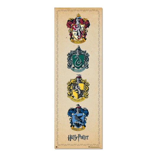 POSTER PUERTA HARRY POTTER ESCUDOS