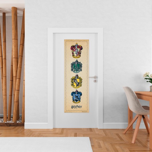 POSTER PUERTA HARRY POTTER ESCUDOS