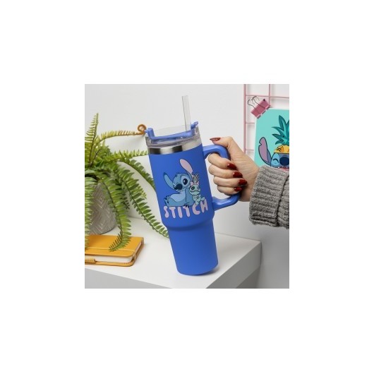 VASO CON PAJITA STITCH