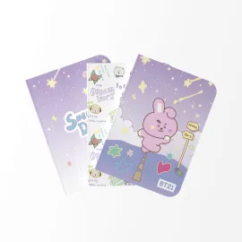PACK 3 CUADERNOS A6 BT21 THE JOURNEY COOKY