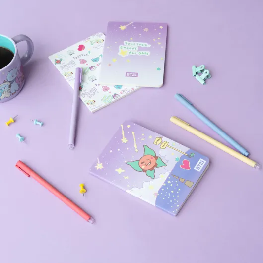PACK 3 CUADERNOS A6 BT21 THE JOURNEY SHOOKY