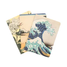 PACK 3 CUADERNOS A6 LA GRAN OLA DE KANAGAWA HOKUSAI