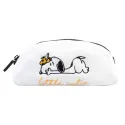 Estuche de felpa Snoopy blanco con cremallera para lápices