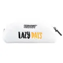 Estuche Snoopy de felpa blanca con diseño Lazy Days y cremallera