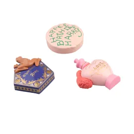 SET DE 3 IMANES HARRY POTTER RANA DE CHOCOLATE, POCION AMORTENTIA Y TARTA HAGRID 2