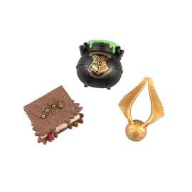 SET DE 3 IMANES HARRY POTTER CALDERO, SNITCH DORADA Y LIBRO DE LOS MONSTRUOS