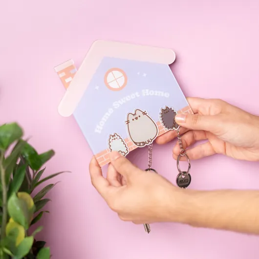 COLGADOR DE LLAVES CON LLAVERO PUSHEEN