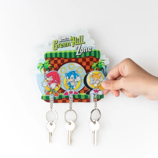 COLGADOR DE LLAVES CON LLAVERO SONIC