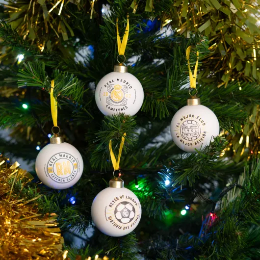SET DE 4 BOLAS DE NAVIDAD REAL MADRID