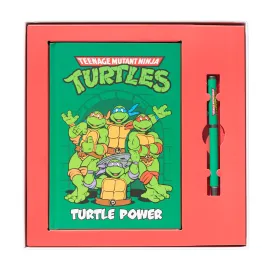 SET CUADERNO PREMIUM A5 CON BOLIGRAFO TORTUGAS NINJA
