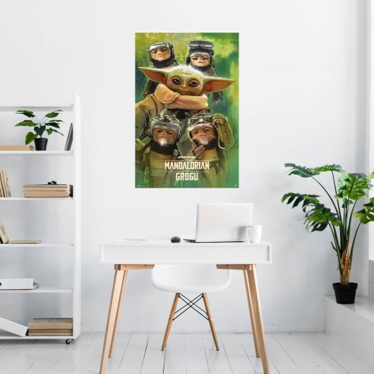 POSTER STAR WARS THE MANDALORIAN AND GROGU GROGU ANZELLANS