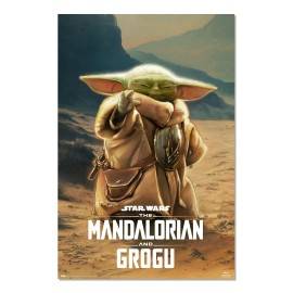 POSTER STAR WARS THE MANDALORIAN AND GROGU GROGU