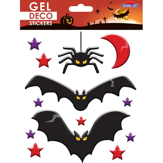 PEGATINAS GEL DECO HALLOWEEN MURCIELAGOS