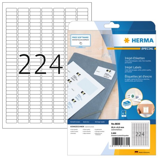 ETIQUETAS IMPRESION PREMIUM 224 25,4X8,5 mm