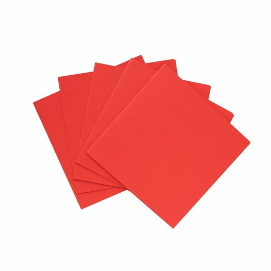 PACK 5 TARJETAS CUADRADAS DOBLES FOLDER ROJO