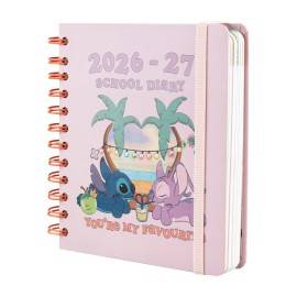 AGENDA ESCOLAR 2026/2027 DIA PAGINA M 11 MESES DISNEY STITCH Y ANGEL