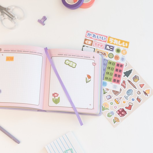 AGENDA ESCOLAR 2026/2027 DIA PAGINA M CON LOMO 11 MESES KAWAII