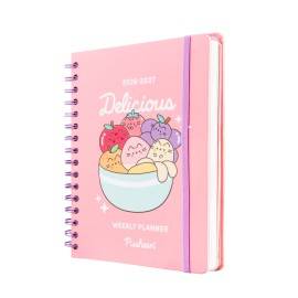 AGENDA ESCOLAR 2026/2027 SEMANA VISTA A5 12 MESES PUSHEEN FRUITS