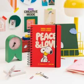 AGENDA ESCOLAR 2026/2027 SEMANA VISTA A5 12 MESES SNOOPY 2