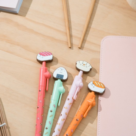 SET 20 BOLIGRAFOS TOPPER GIRATORIO PUSHEEN SUSHI ROLL
