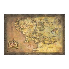 POSTER EL SEÑOR DE LOS ANILLOS MAPA DE LA TIERRA MEDIA