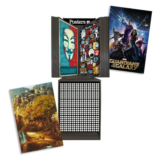 KIT EXPOSITOR POSTERS METAL NEGRO 60 REFS ALTO SIN MERCANCIA