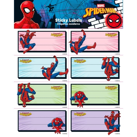 ETIQUETAS ADHESIVAS MARVEL SPIDERMAN