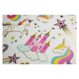 PEGATINAS CLASSY CASTILLO Y UNICORNIOS GLITTER