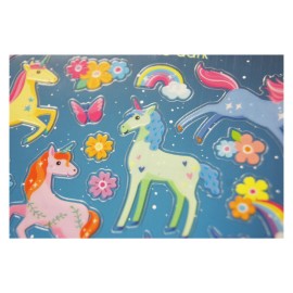PEGATINAS CLASSY UNICORNIOS COLORES BRILLO EN LA OSCURIDAD