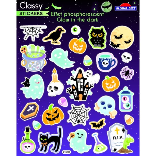 PEGATINAS CLASSY HALLOWEEN BRILLO EN LA OSCURIDAD