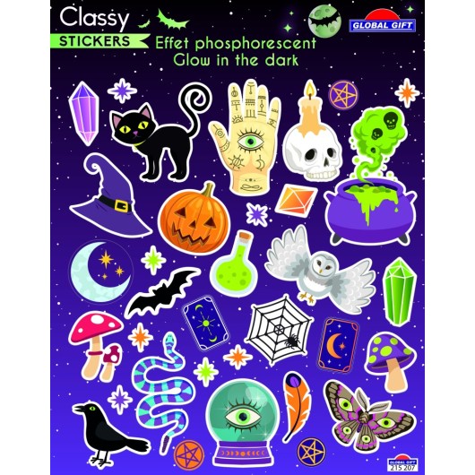 PEGATINAS CLASSY HALLOWEEN BRILLO EN LA OSCURIDAD