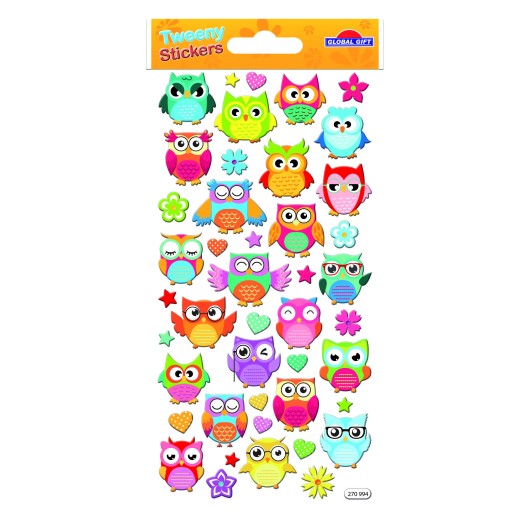 PEGATINAS TWEENY FOAMY BUHOS BRILLO