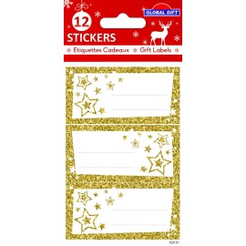 ETIQUETAS NAVIDAD ESTRELLAS DORADAS